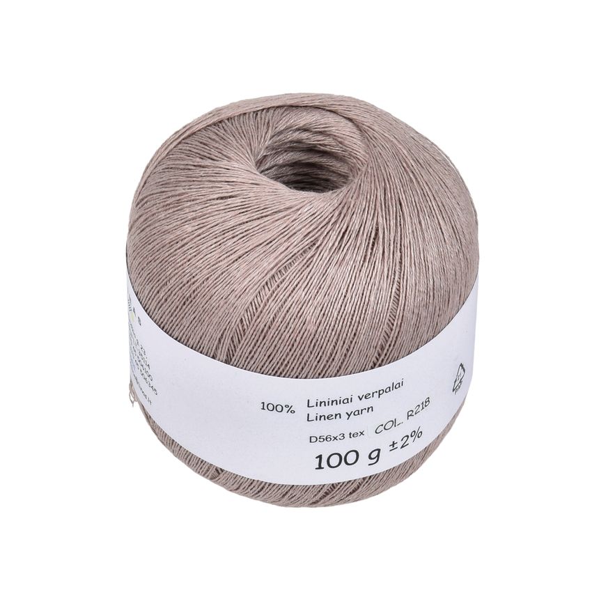 Ash rose colour linen yarn D56x3 tex, col. R218, 100 g