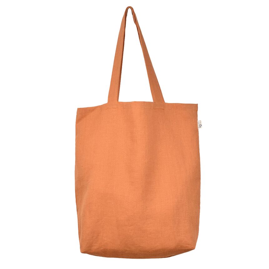 Lininis pirkinių maišelis Reuse me oranžinės spalvos (vidutinis)