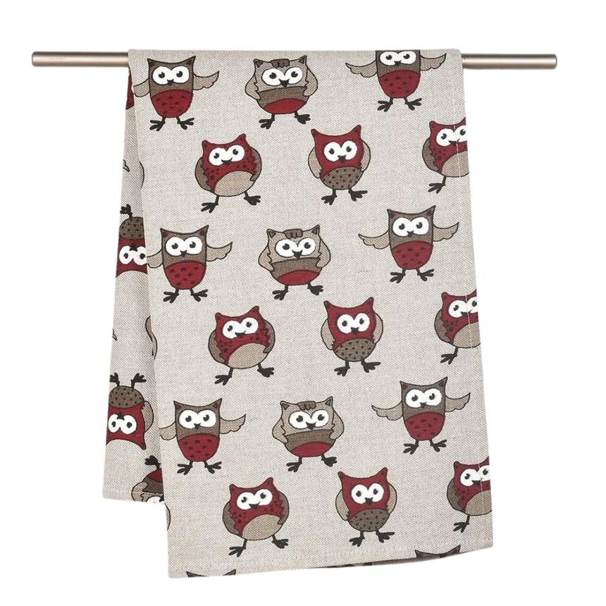 Towel Burgundy owls