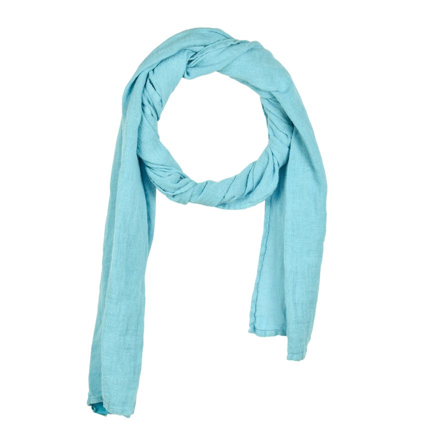 Linen shawl in light blue colour
