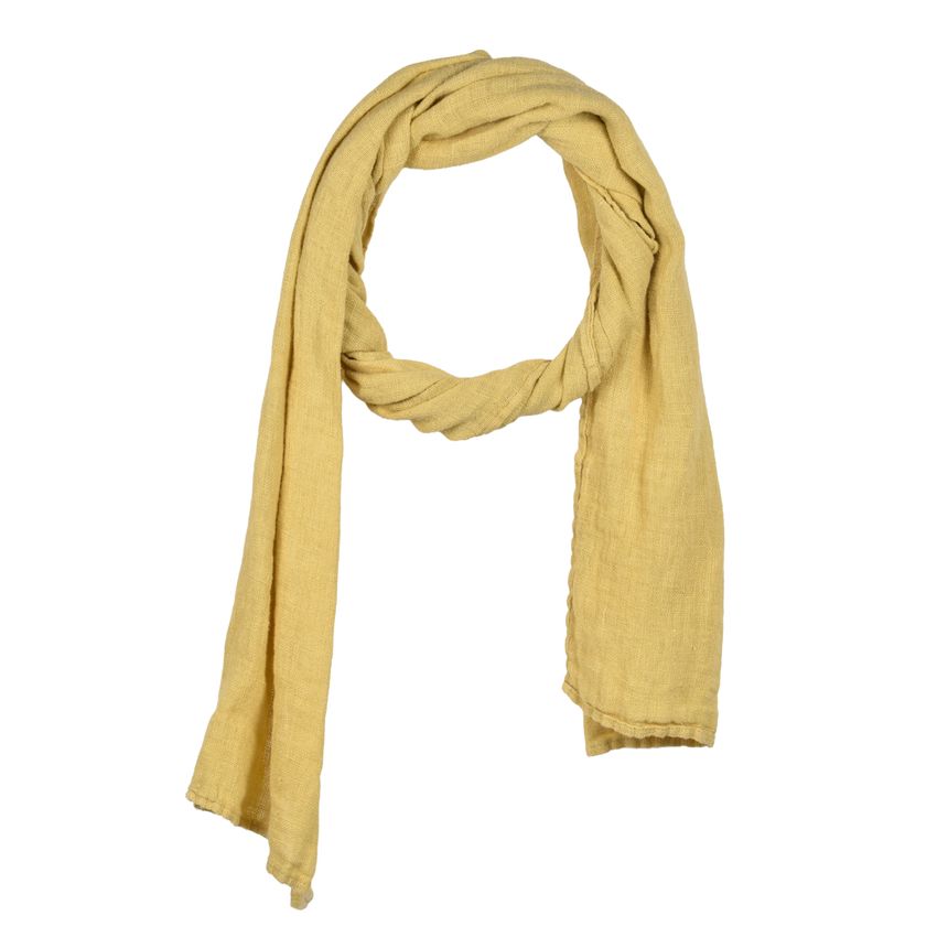Linen shawl in muted yellow colour