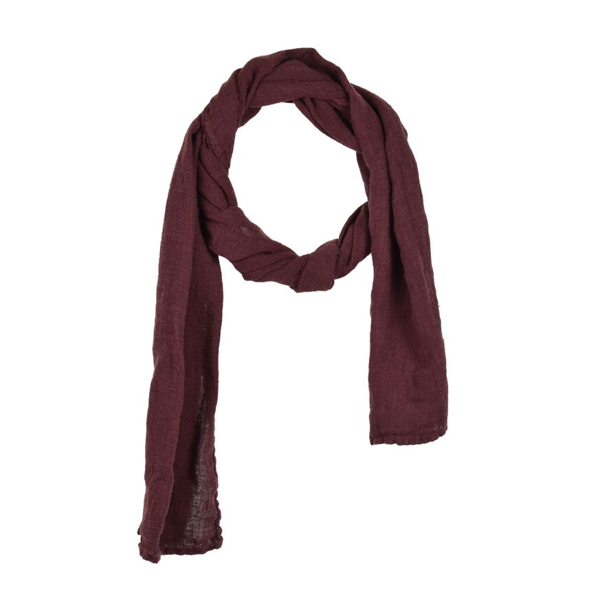 Linen shawl in augberine purple colour