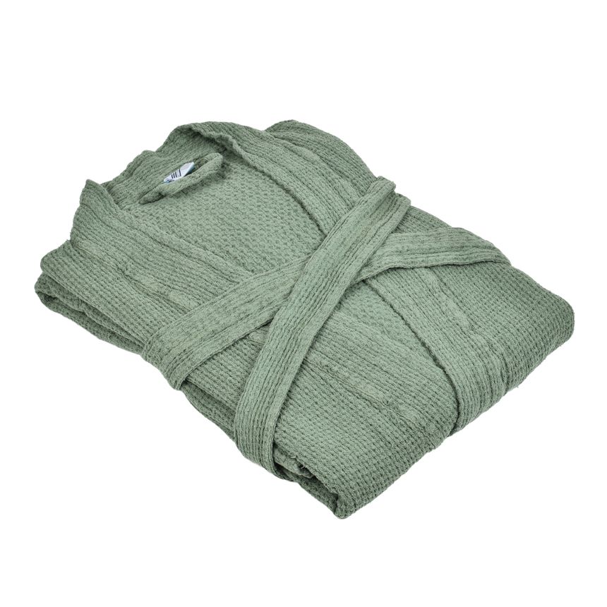 Pale green colour linen bathrobe Minija – XL/XXL