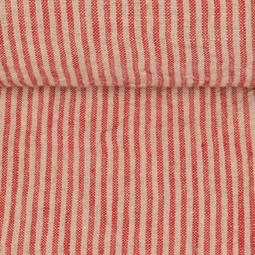 Minkštintas audinys raudonais dryželiais, 200 g/m²