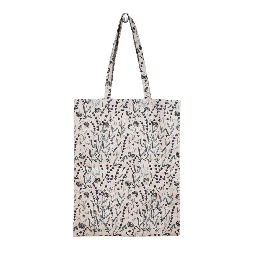 Linen shopping bag Lavender with longer handle