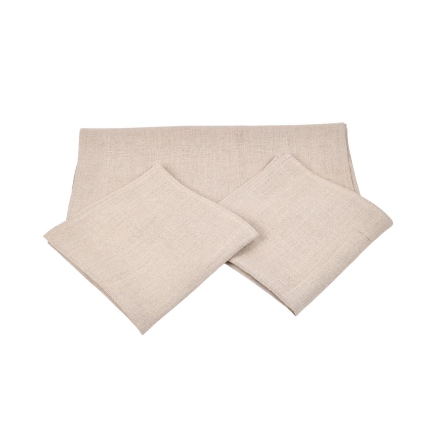 Natural linen table set – runner and napkins
