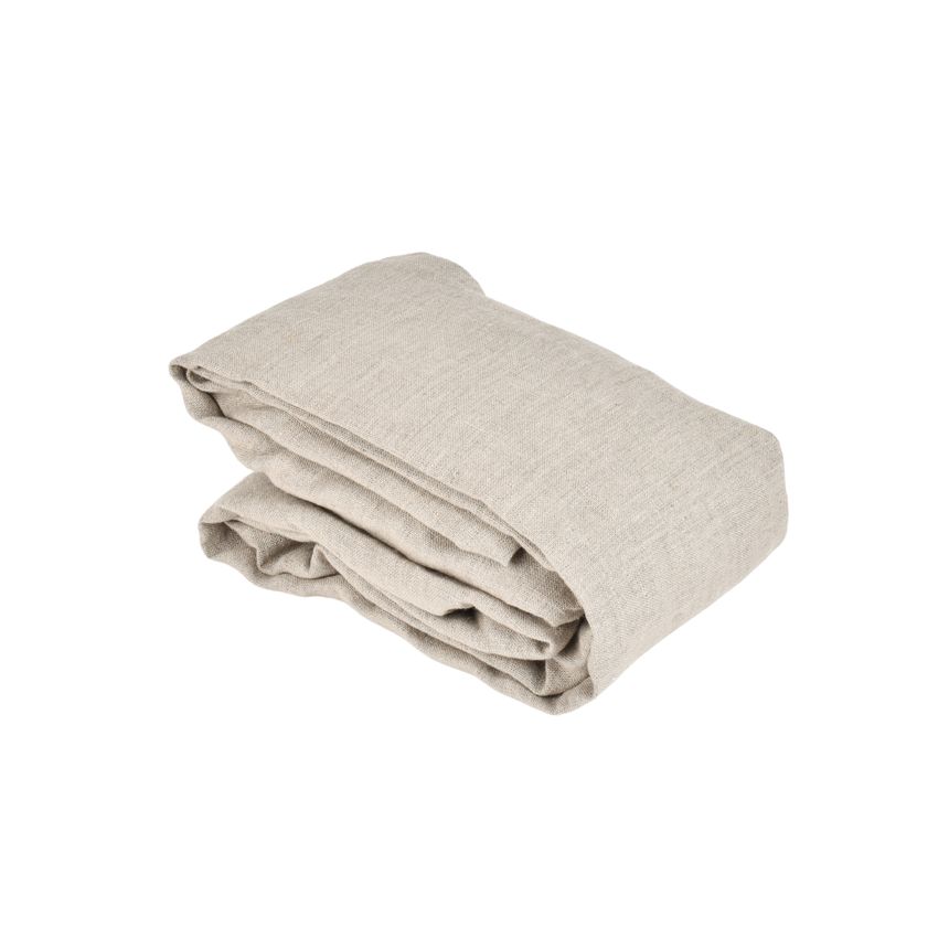 Natūralios spalvos skalbta lininė paklodė su guma HERITAGE, keli dydžiai