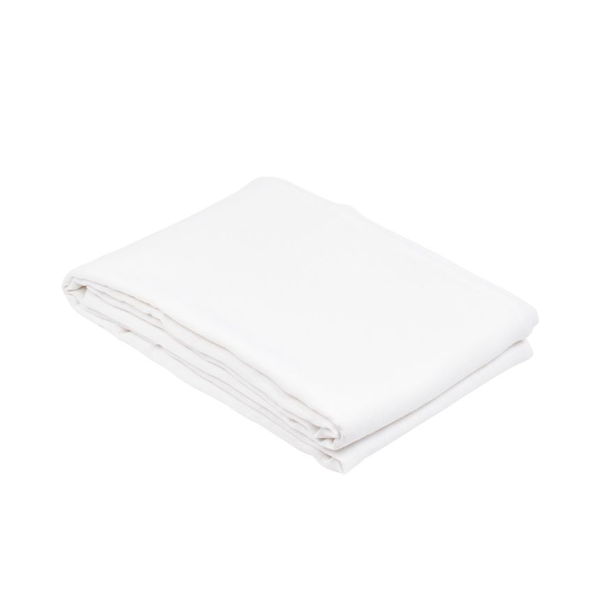 Baltos spalvos skalbta lininė paklodė HERITAGE, 225x240 cm