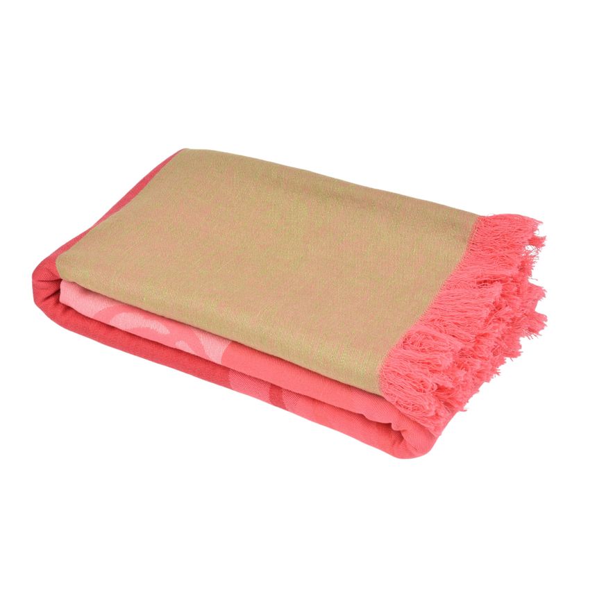 Colorful blanket with fringes