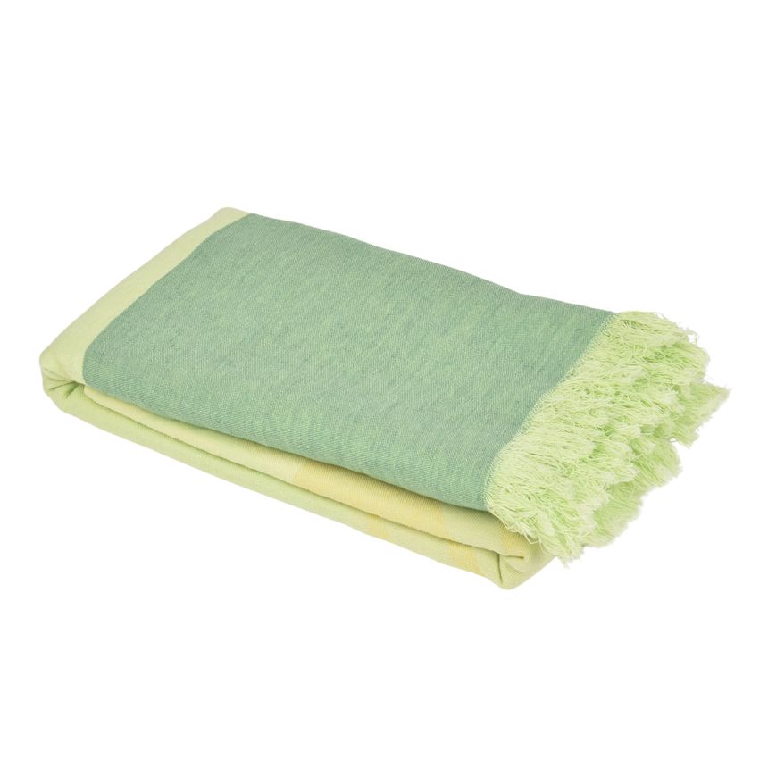 Colorful blanket with fringes